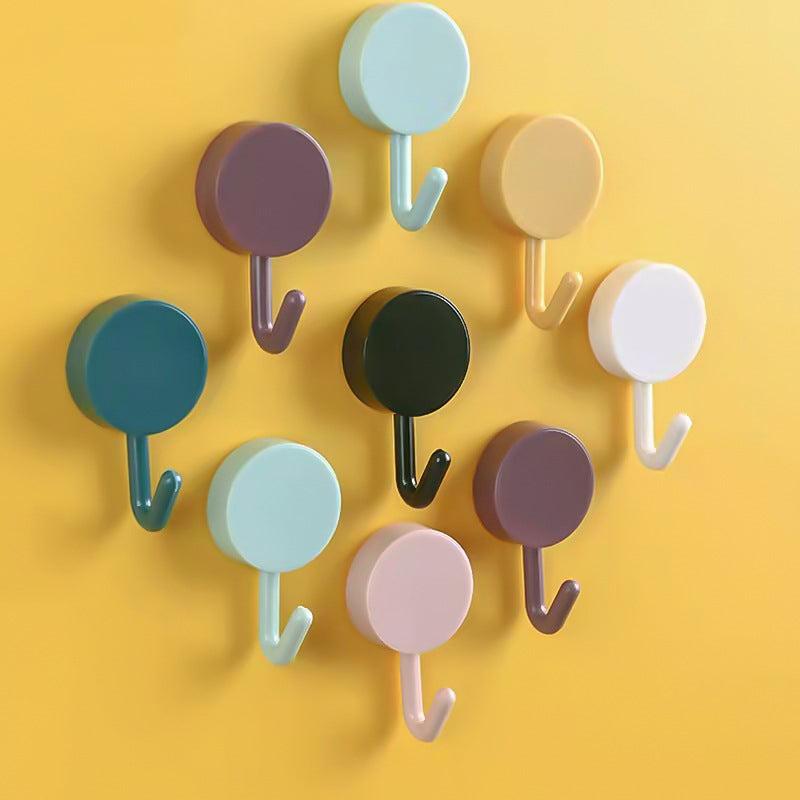 5pcs Random Sticky Hooks Punch Wall Hook Adhesive Strong Load-bearing