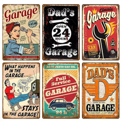 Vintage Dad's Garage Tin Sign