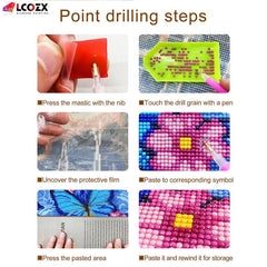 5D DIY Diamond Painting Beach Stumps Full Rhinestones Round Rhinestones
