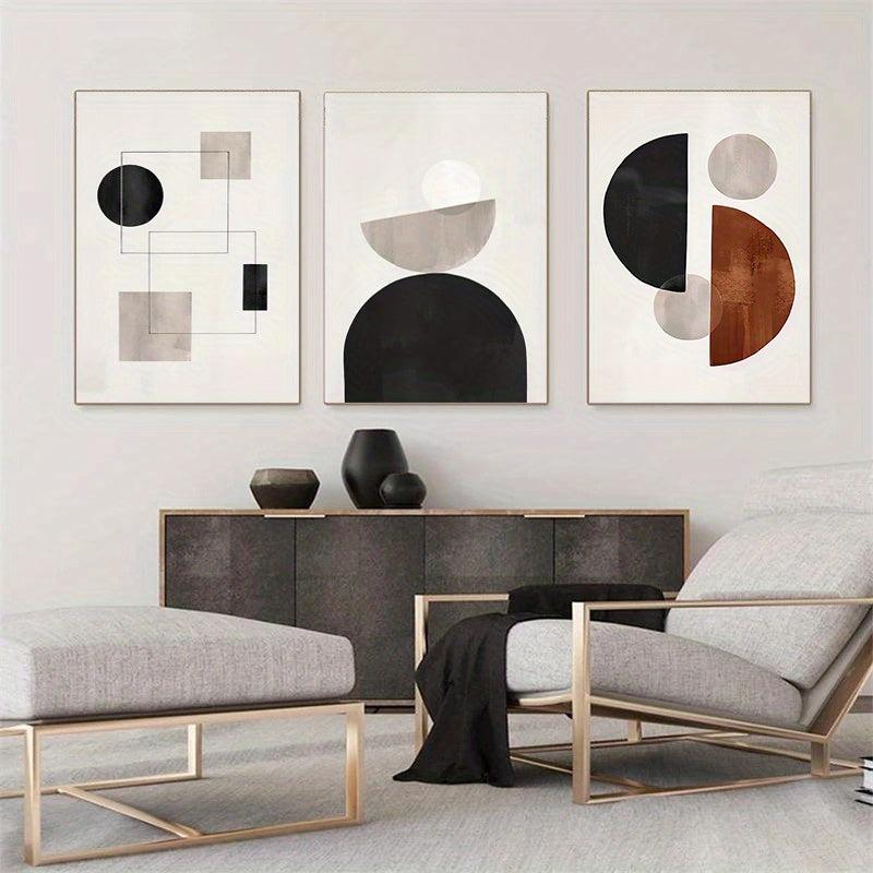 3pcs Abstract Geometric Figures Canvas Painting