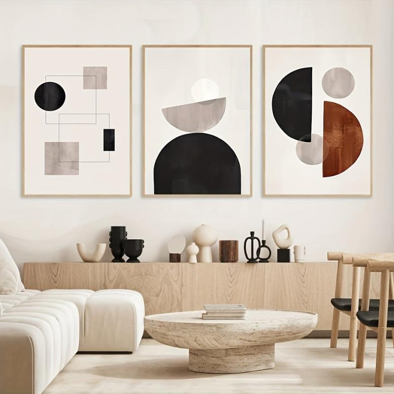 3pcs Abstract Geometric Figures Canvas Painting