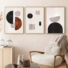 3pcs Abstract Geometric Figures Canvas Painting