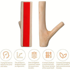 Wooden Wall Hook Coat Key Holder Self Adhesive Installation