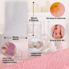 5pcs Embossed Coral Fleece Dish Towels Soft Absorbent for Kitchen Cleaning