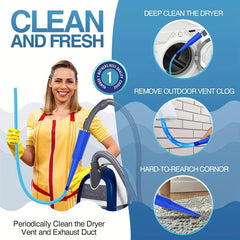 Dryer Vent Cleaner Kit - Lint Remover & Vacuum Attachment