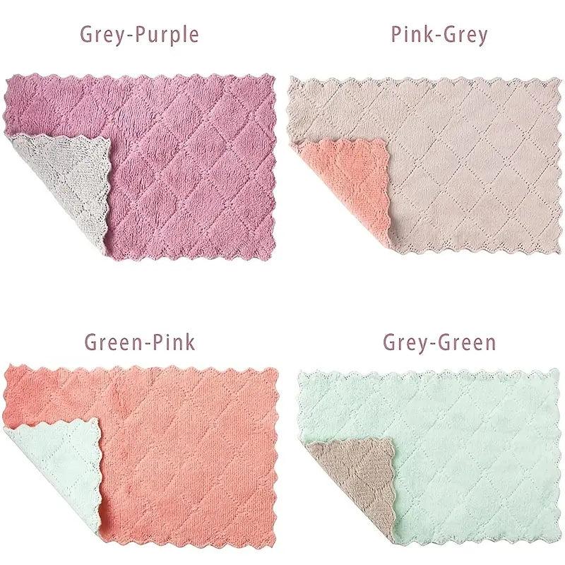 Coral Velvet Dishcloth Absorbent Lazy Dishcloth Table Cleaning