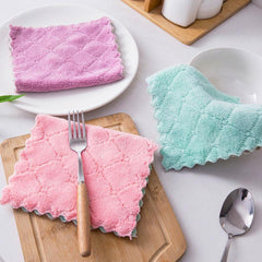 Coral Velvet Dishcloth Absorbent Lazy Dishcloth Table Cleaning