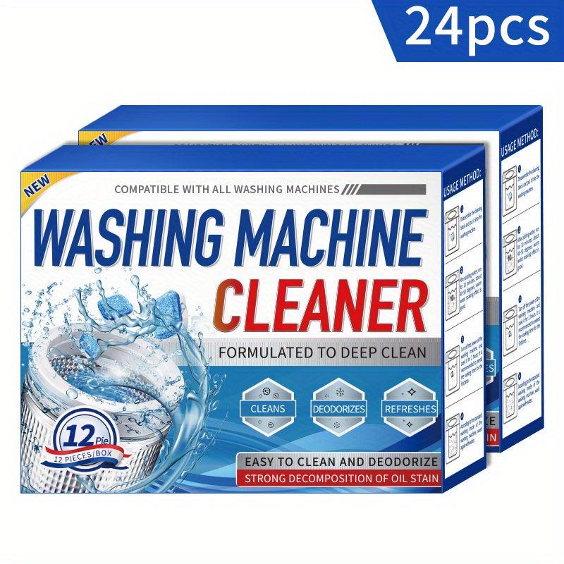 Washing Machine Cleaner Descaler Tablets for Front & Top Load Washer 12/24 Pack