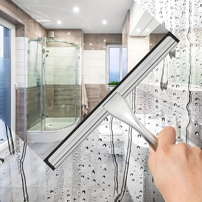 2 Pack Stainless Steel Shower Scraper w/ Adhesive Hook
