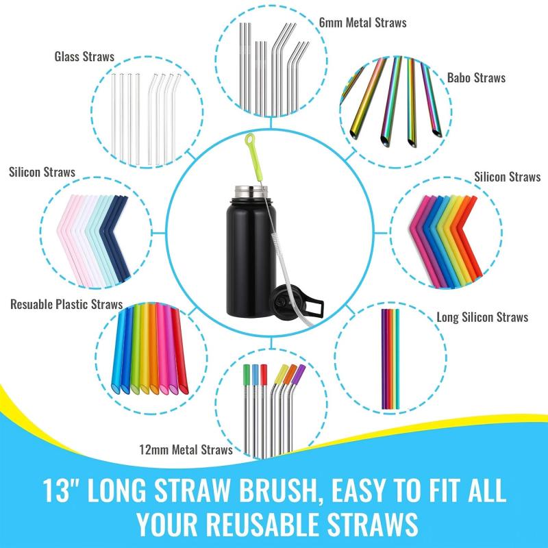 5pcs Bottle Cleaning Brush Set Long Handle Cleaner for Narrow Neck Beer Bottles
