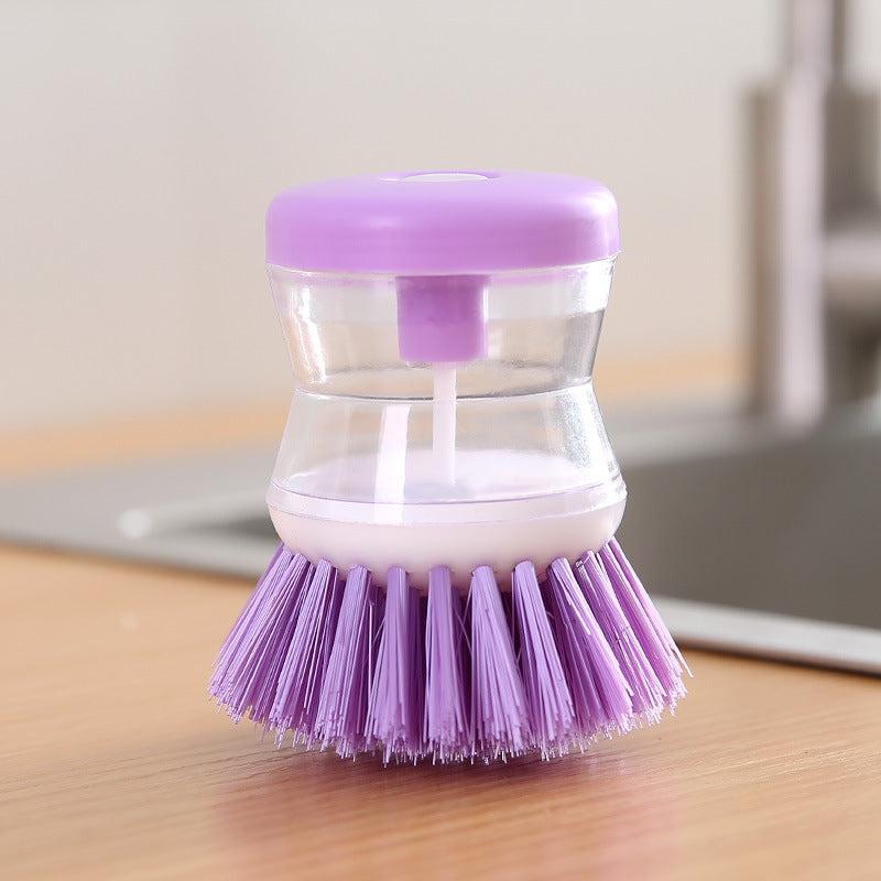 Pot Brush With Soap Dispenser Kitchen Cleaning Brush