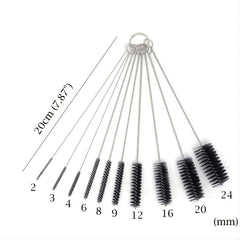 10pcs Stainless Steel Bottle Brushes Reusable Straw Cleaning Brush