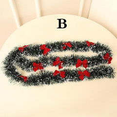 Christmas Tree Dark Green Rattan Twig Door Ring Decoration