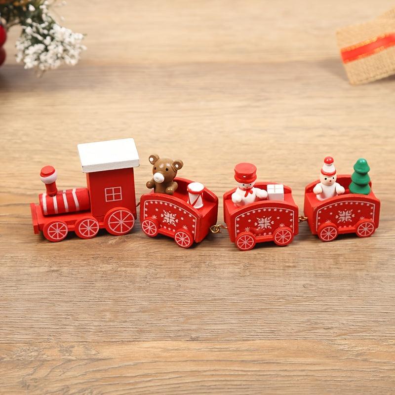 1pc Wooden Christmas Train Holiday Gift Window Display