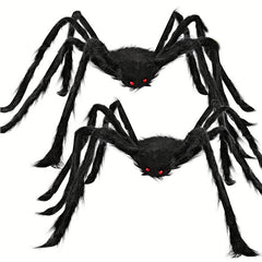 2 Pack Realistic Hairy Spiders Halloween Props Large Scary Spiders