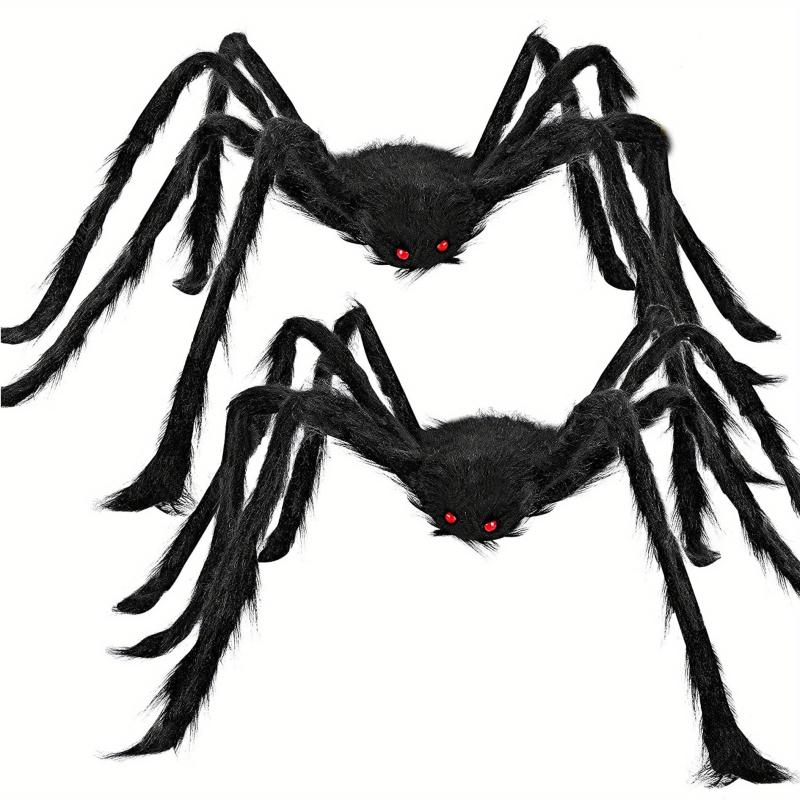 2 Pack Realistic Hairy Spiders Halloween Props Large Scary Spiders
