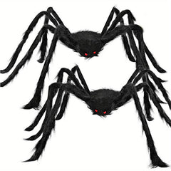 2 Pack Realistic Hairy Spiders Halloween Props Large Scary Spiders