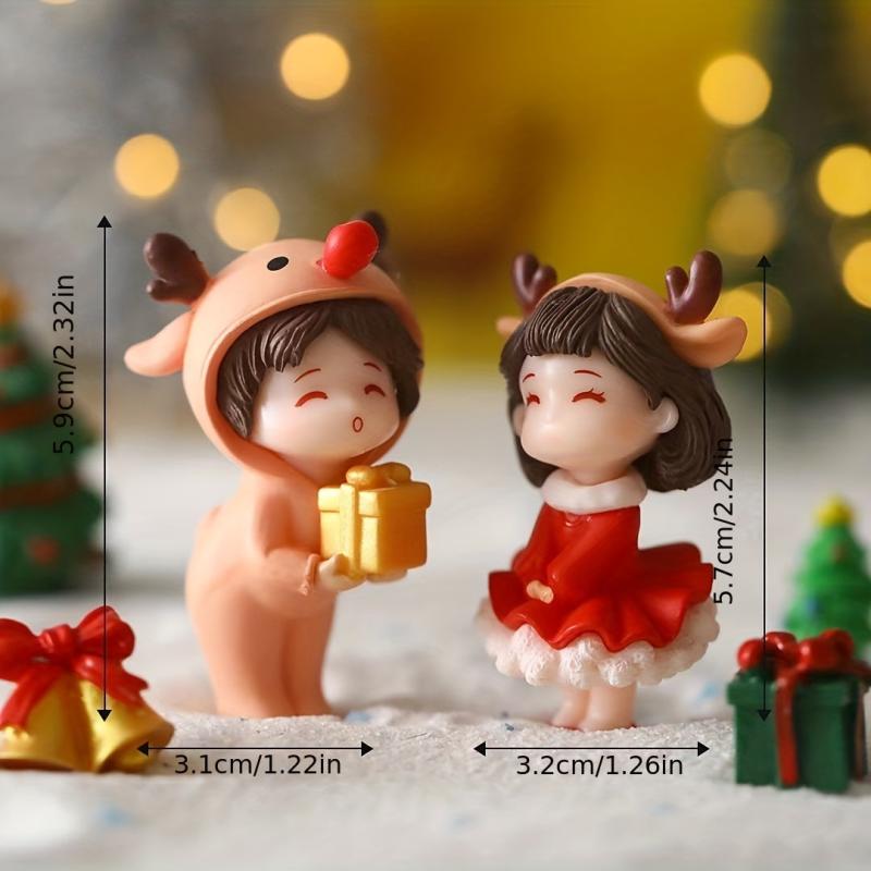 Micro Landscape Christmas Couple Dolls Home Decorations