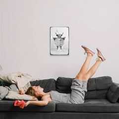 Adorable Highland Cow Metal Tin Sign for Your Bathroom