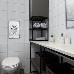 Adorable Highland Cow Metal Tin Sign for Your Bathroom
