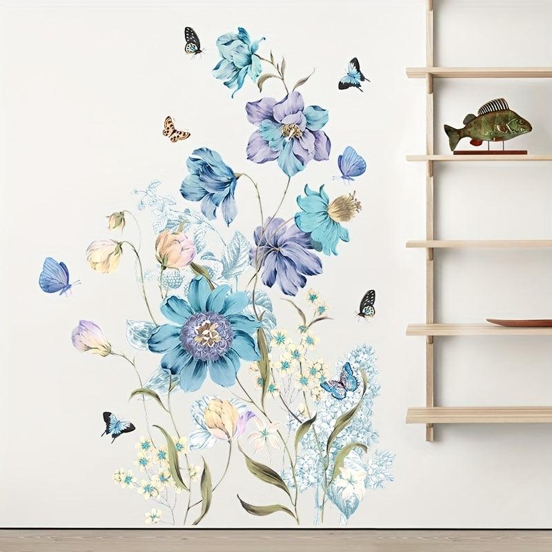 Flower Butterfly Wall Sticker Bedroom Entrance Home Decoration