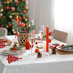 12pcs Christmas Cutlery Bag Red Green Tree Felt Fork