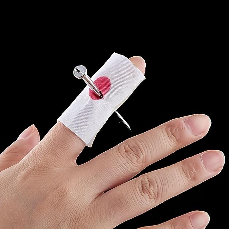 3pcs Halloween Nail Through Finger Prank Prop