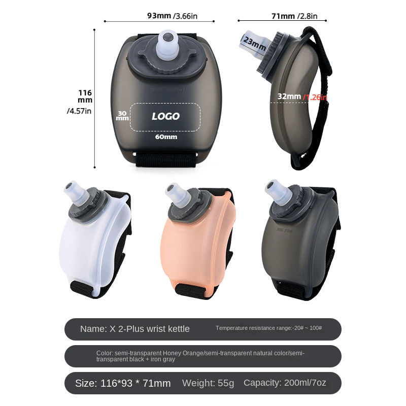 Adjustable Wrist Water Bottle 200ml - Running Hydration Bottle