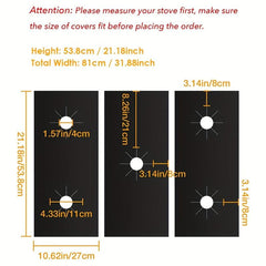 3pcs Gas Range Stove Protector Liners Heat Resistant Cover Reusable Burner Cover