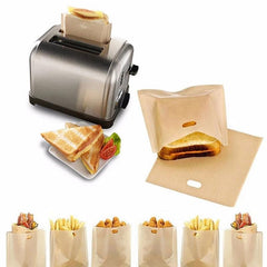 5pcs Reusable Toaster Bags Non Stick Bread Bags Sandwich Bags