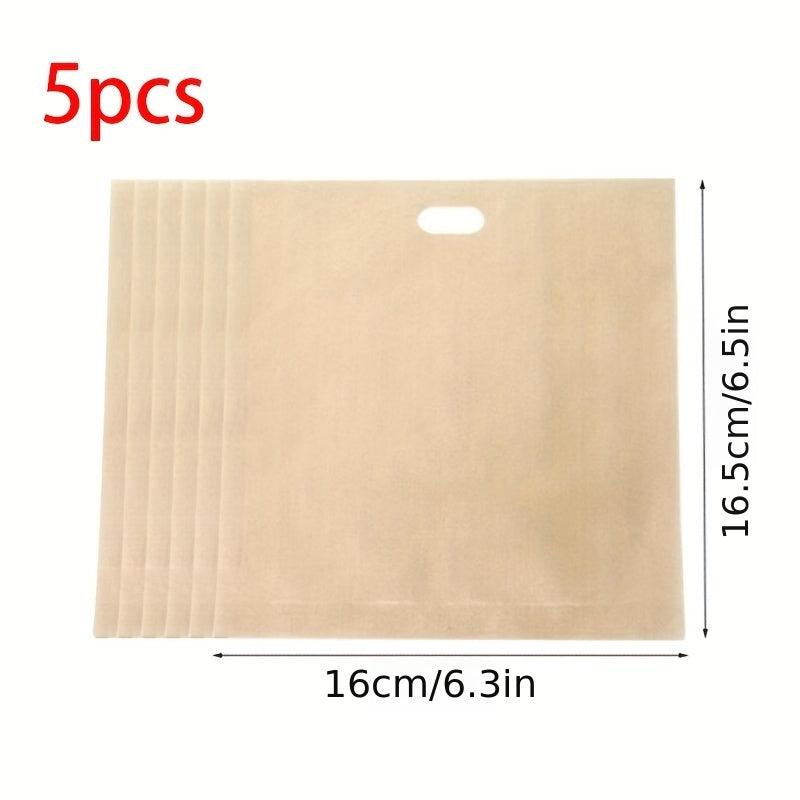 5pcs Reusable Toaster Bags Non Stick Bread Bags Sandwich Bags