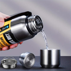 Stainless Steel Vacuum Bottle with Adjustable Strap 1L