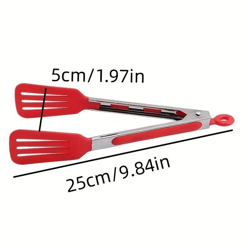 1pc Stainless Steel Kitchen Food Tongs Silicone Head Cooking Tools