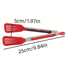 1pc Stainless Steel Kitchen Food Tongs Silicone Head Cooking Tools