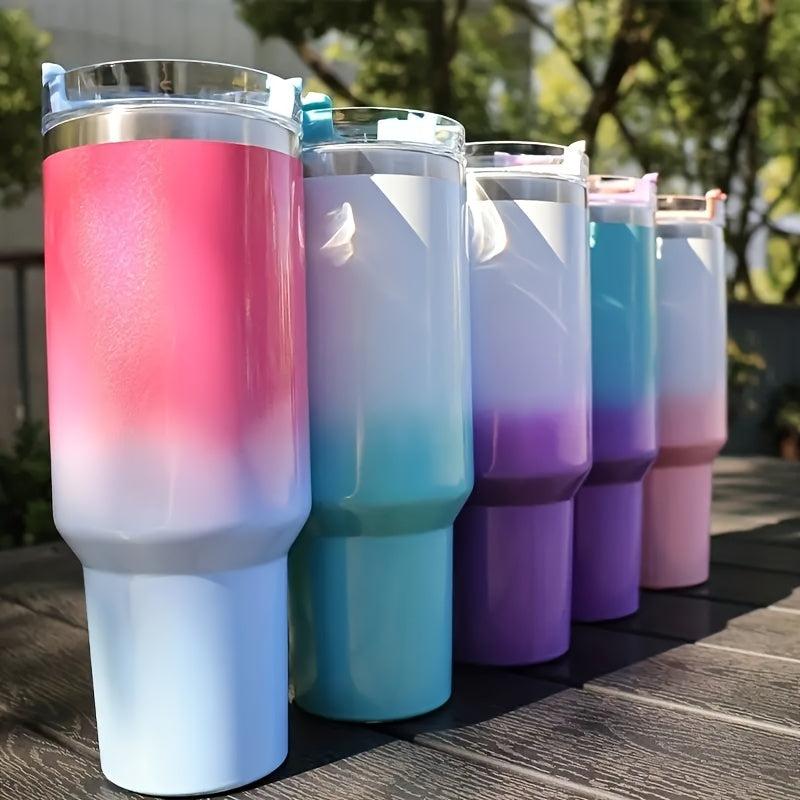 Glitter Tumbler 30oz Stainless Steel Thermal Water Bottle with Lid & Straw