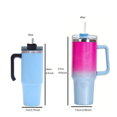 Glitter Tumbler 30oz Stainless Steel Thermal Water Bottle with Lid & Straw