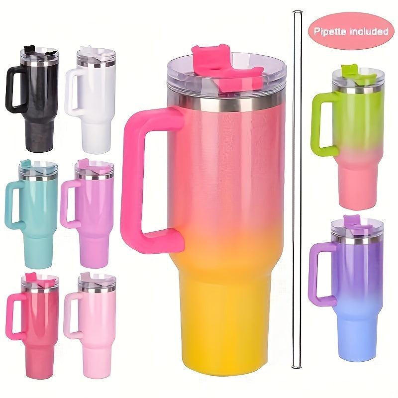 Glitter Tumbler 30oz Stainless Steel Thermal Water Bottle with Lid & Straw