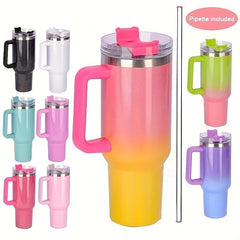Glitter Tumbler 30oz Stainless Steel Thermal Water Bottle with Lid & Straw