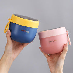 Portable Thermal Lunch Box 600ml Insulated Food Container with Spork