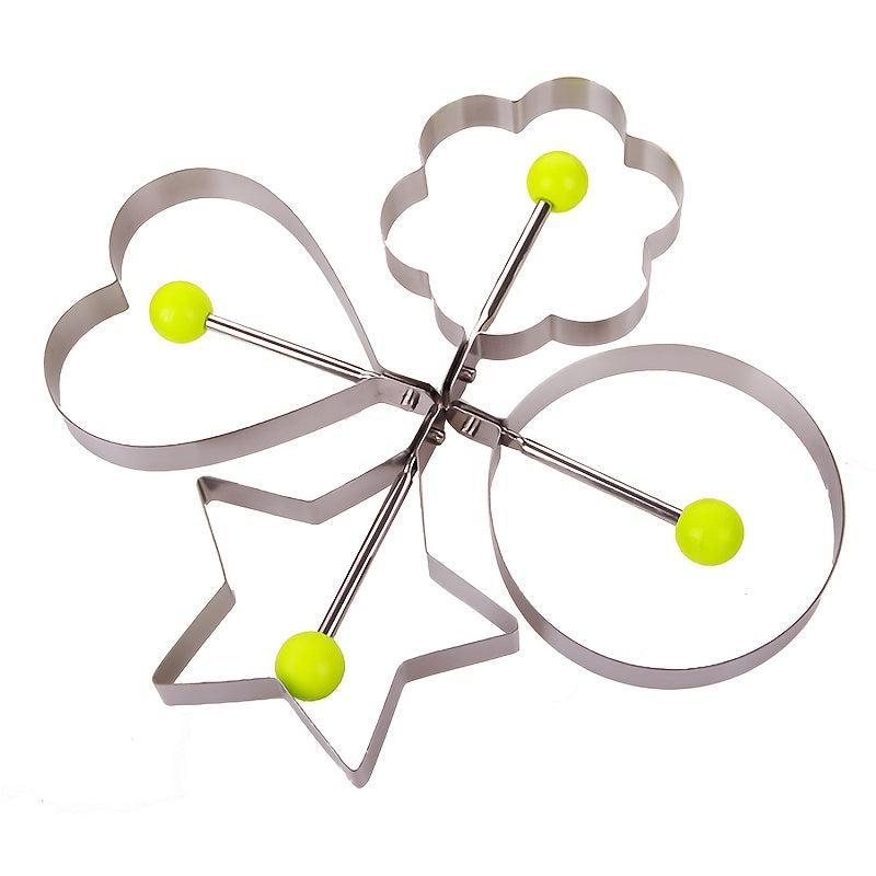 4pcs Heart Shaped Egg Fryer Stainless Steel Mold for Perfect Eggs