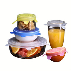 6pcs Silicone Stretch Lids Food Bowl Covers Reusable Multifunctional