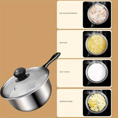 201 Stainless Steel Cooking Pot Large Capacity for Camping and Home Use