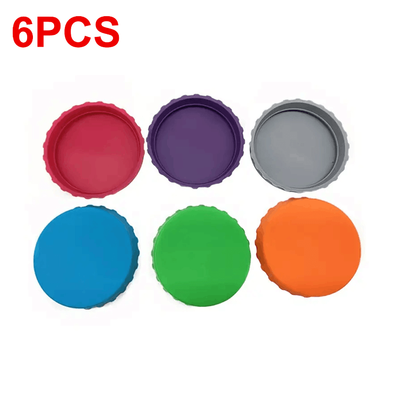 6pcs Silicone Can Lid Keep Drinks Secure Fresh No Leaks