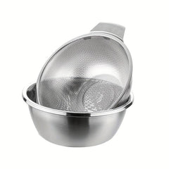 3pcs Stainless Steel Drain Basket with Double Handle