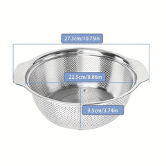 3pcs Stainless Steel Drain Basket with Double Handle