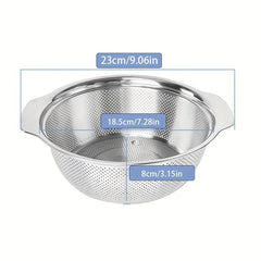 3pcs Stainless Steel Drain Basket with Double Handle