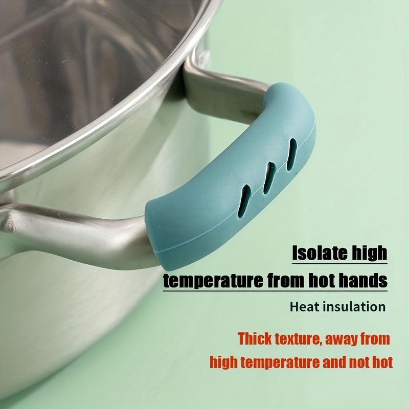 2pcs Silicone Pot Handle Covers Heat Insulation Anti Slip Handle Brackets