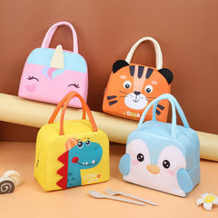 1pc Cartoon Insulated Lunch Box Tote Bag Hand held Bento Bag 3D