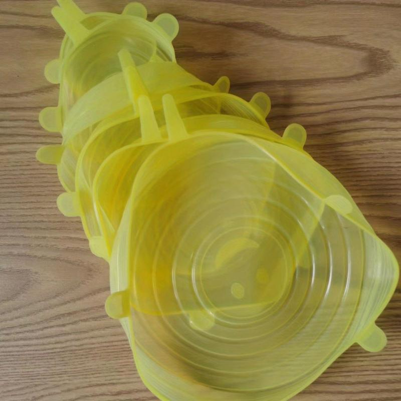 6pcs Silicone Fresh Keeping Cover Leak-proof Film Refrigerator Fruit Film