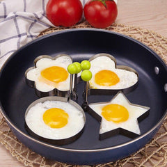 4pcs Stainless Steel Egg Pancake Shaper Omelette Mold Frying Egg Cooking